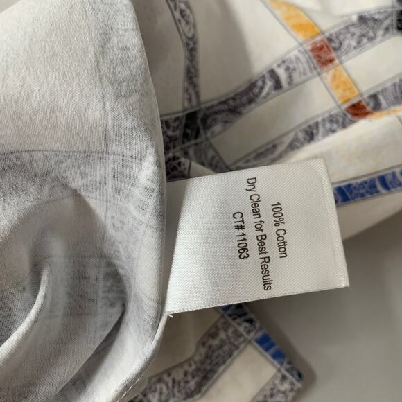 Scully Men Shirt XXL White Paisley Plaid Pearl Snap Button Long Sleeve Button Up - Picture 10 of 11